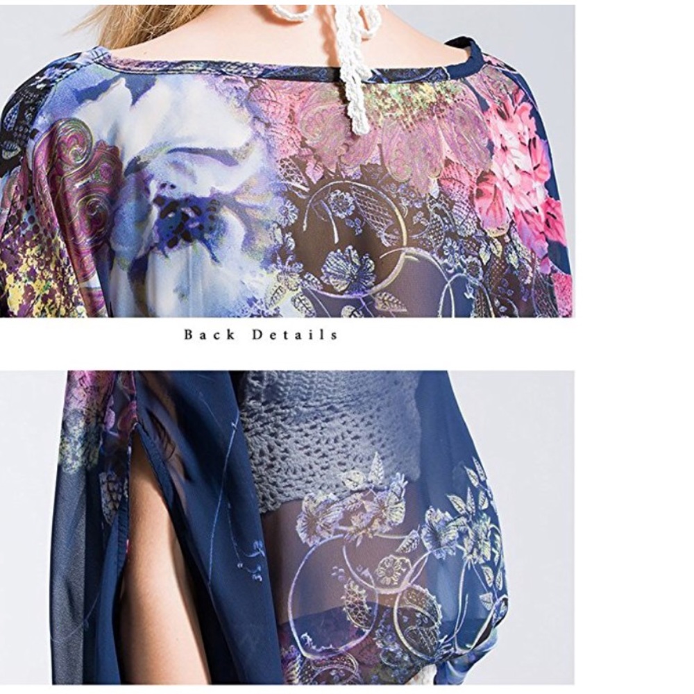 Beautiful women floral beach loose blouse - Picture 5 of 6
